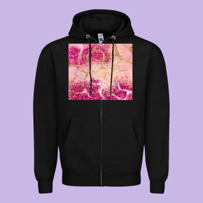 Pink Glitter Zipper Hoodie Designed By Jahusdesignshop