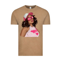 Vintage Coffee pink sunglasses afro black girl Vintage Tee - texasbilliewilder