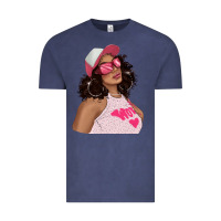 Vintage Denim pink sunglasses afro black girl Vintage Tee - texasbilliewilder
