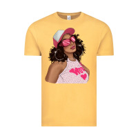 Vintage Mustard pink sunglasses afro black girl Vintage Tee - texasbilliewilder