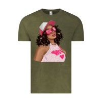 Vintage Olive pink sunglasses afro black girl Vintage Tee - texasbilliewilder