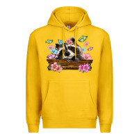 Lemon raccoon with flowers Premium Hoodie - MaliasSmallBusiness