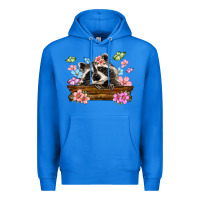 True Royal raccoon with flowers Premium Hoodie - MaliasSmallBusiness