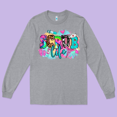 Scrub Life Long Sleeve Tee Designed By Adodesignshop