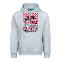 Heather Grey pink ghost breast cancer awareness Urban Hoodie - LillyAllenDesigns