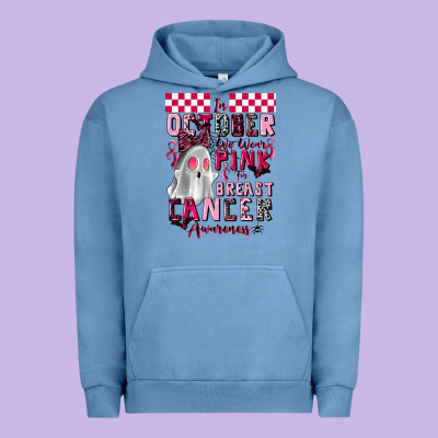Pink Ghost Breast Cancer Awareness Urban Hoodie Designed By Lillyallendesigns