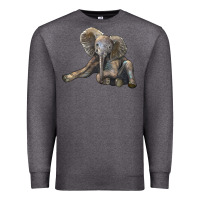 Charcoal Heather Baby Elephant Premium Sweatshirt - LillyAllenDesigns