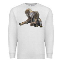 Oatmeal Heather Baby Elephant Premium Sweatshirt - LillyAllenDesigns