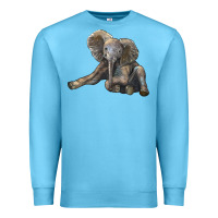 Ocean Blue Baby Elephant Premium Sweatshirt - LillyAllenDesigns