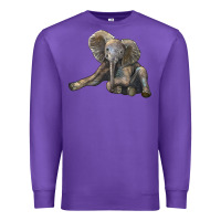 Purple Baby Elephant Premium Sweatshirt - LillyAllenDesigns