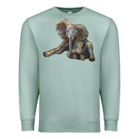 Seafoam Baby Elephant Premium Sweatshirt - LillyAllenDesigns
