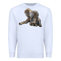 White Baby Elephant Premium Sweatshirt - LillyAllenDesigns