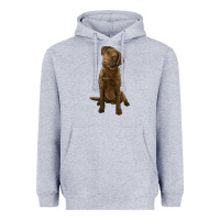 Heather Grey chesapeake bay retriever Heavyweight Hoodie - LillyAllenDesigns