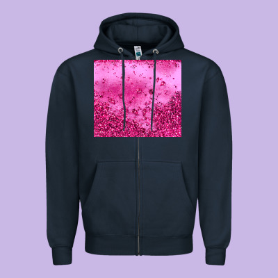 Pink Glitter Zipper Hoodie Designed By Jahusdesignshop