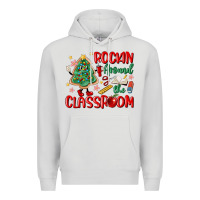Dove Grey rockin around the clasroom teacher Premium Hoodie - MaliasSmallBusiness