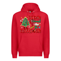 Red rockin around the clasroom teacher Premium Hoodie - MaliasSmallBusiness