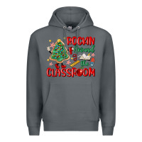 Rock rockin around the clasroom teacher Premium Hoodie - MaliasSmallBusiness