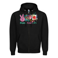 Black peace love art   ado Zipper Hoodie - AdoDesignShop