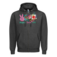 Charcoal Heather peace love art   ado Zipper Hoodie - AdoDesignShop