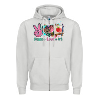 Dove Grey peace love art   ado Zipper Hoodie - AdoDesignShop