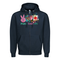 Navy peace love art   ado Zipper Hoodie - AdoDesignShop