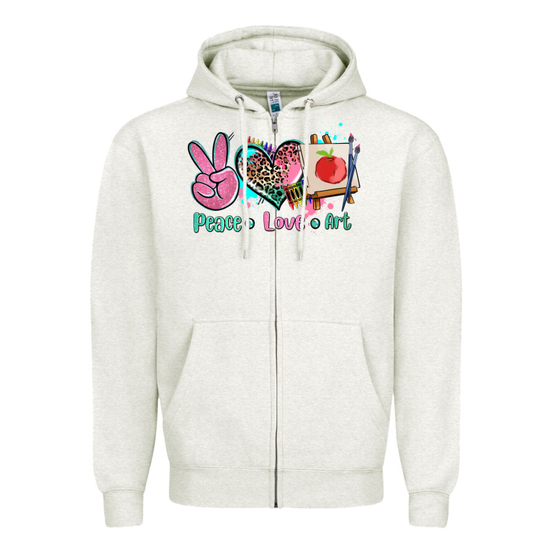 Peace Love Art   Ado Zipper Hoodie by AdoDesignShop | Teevron