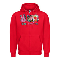 Red peace love art   ado Zipper Hoodie - AdoDesignShop