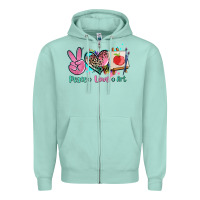 Seafoam peace love art   ado Zipper Hoodie - AdoDesignShop