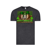 Vintage Black happy st. patrick's day horses with leprechaun hat and bandana Vintage Tee - RanaPortraitStore