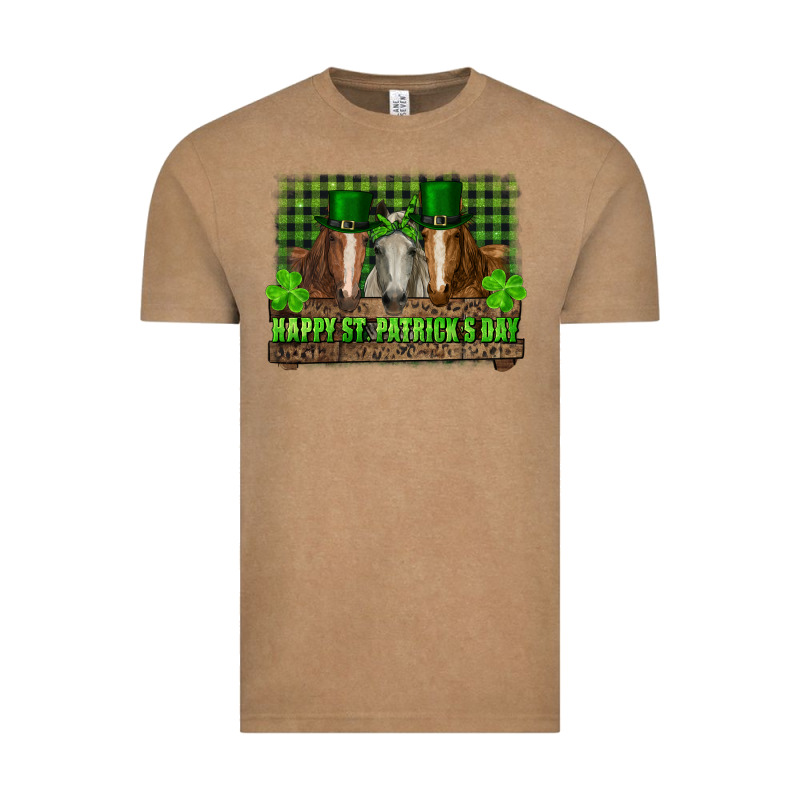 Happy St. Patrick's Day Horses With Leprechaun Hat And Bandana Vintage Tee by RanaPortraitStore | Teevron