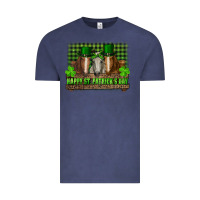 Vintage Denim happy st. patrick's day horses with leprechaun hat and bandana Vintage Tee - RanaPortraitStore