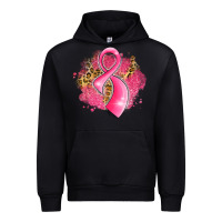 Black breast cancer awareness ribbon with glitter pink l Urban Hoodie - LillyAllenDesigns