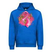 Cobalt breast cancer awareness ribbon with glitter pink l Urban Hoodie - LillyAllenDesigns