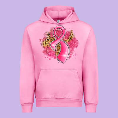 Breast Cancer Awareness Ribbon With Glitter Pink L Urban Hoodie Designed By Lillyallendesigns