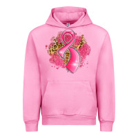 Fuchsia Pink breast cancer awareness ribbon with glitter pink l Urban Hoodie - LillyAllenDesigns