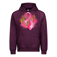 Mauve Wine breast cancer awareness ribbon with glitter pink l Urban Hoodie - LillyAllenDesigns