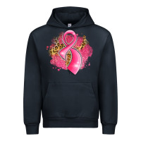 Navy breast cancer awareness ribbon with glitter pink l Urban Hoodie - LillyAllenDesigns