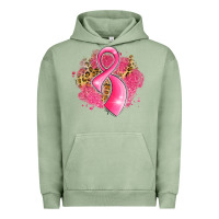 Pigment Oil Green breast cancer awareness ribbon with glitter pink l Urban Hoodie - LillyAllenDesigns