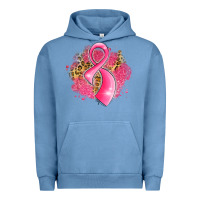 Pigment Pebble Blue breast cancer awareness ribbon with glitter pink l Urban Hoodie - LillyAllenDesigns