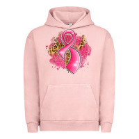 Pigment Salmon breast cancer awareness ribbon with glitter pink l Urban Hoodie - LillyAllenDesigns