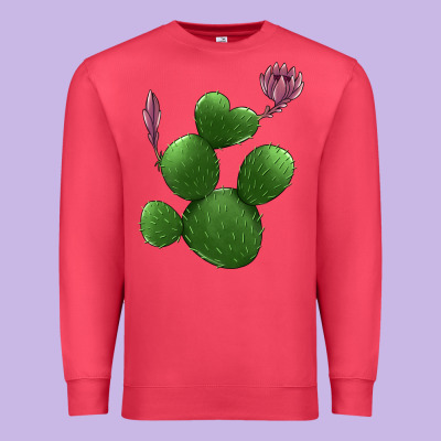 Heart Cactus Premium Sweatshirt Designed By Jasminsmagicworld