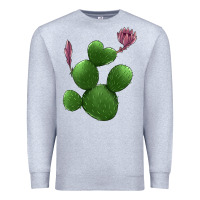 Heather Grey heart cactus Premium Sweatshirt - Jasminsmagicworld