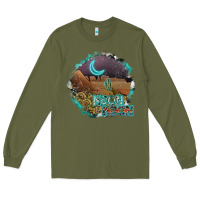 Army Green neon moon Long Sleeve Tee - SublimationCraftShop