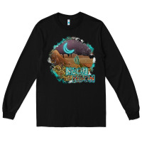 Black neon moon Long Sleeve Tee - SublimationCraftShop