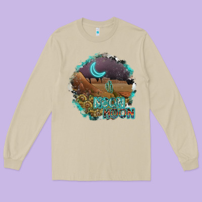 Neon Moon Long Sleeve Tee Designed By Sublimationcraftshop