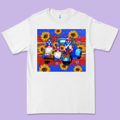American Flag Gnomes Truck Sunflowers Star Leopard Glitter Premium Tee Designed By Artiststas
