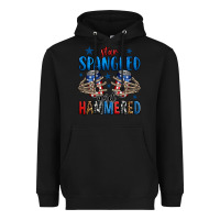 Black star spangled and hammered skeleton hand Heavyweight Hoodie - Jasminsmagicworld