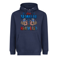 Navy star spangled and hammered skeleton hand Heavyweight Hoodie - Jasminsmagicworld