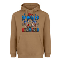 Toasted Coconut star spangled and hammered skeleton hand Heavyweight Hoodie - Jasminsmagicworld