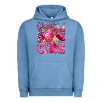 Pigment Pebble Blue cheer for the cure breast cancer Urban Hoodie - LillyAllenDesigns